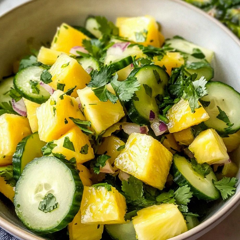 Ananassalat mit Gurke für heiße Sommertage – Schritt 1