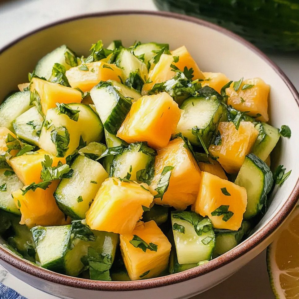 Ananassalat mit Gurke für heiße Sommertage – Schritt 2