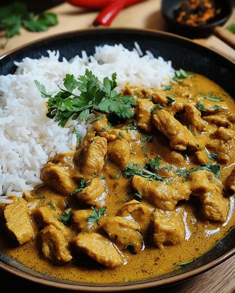 Curry-Geschnetzeltes mit Reis