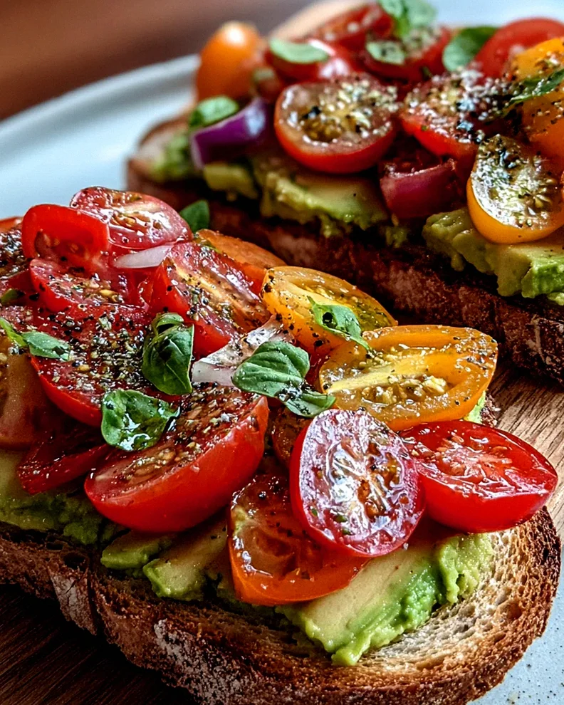 Geröstetes Brot mit Avocadobutter und Tomatensalat – Schritt 1