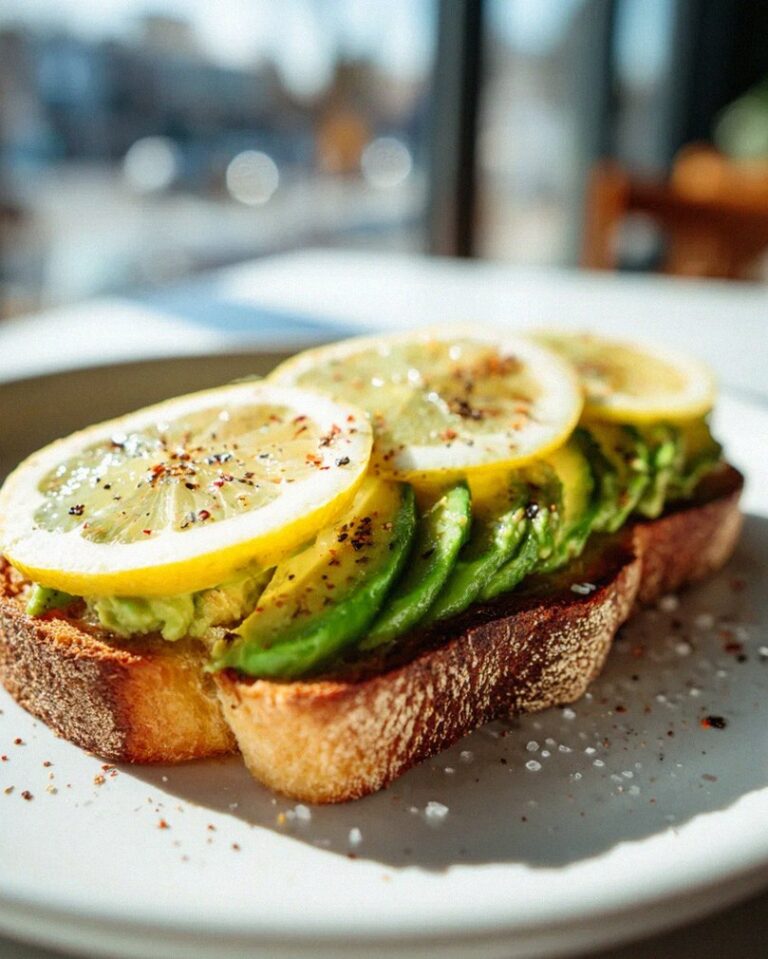 Klassischer Avocado Toast mit Meersalz & Zitrone – Frisch!