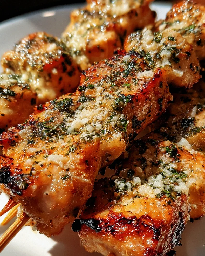Knoblauch-Parmesan-Hähnchenspieße – Schritt 1